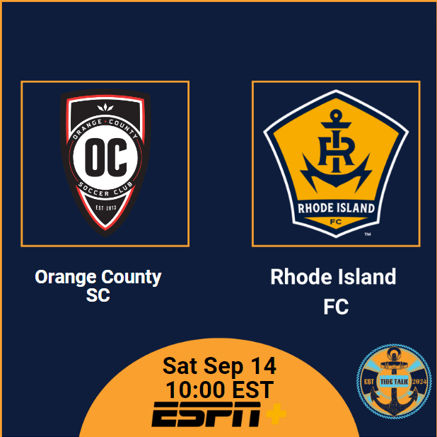 Pre-Match Essentials | Rhode Island FC @ Orange County SC | Sat Sep 14, 2024 10:00 PM&nbsp;EST